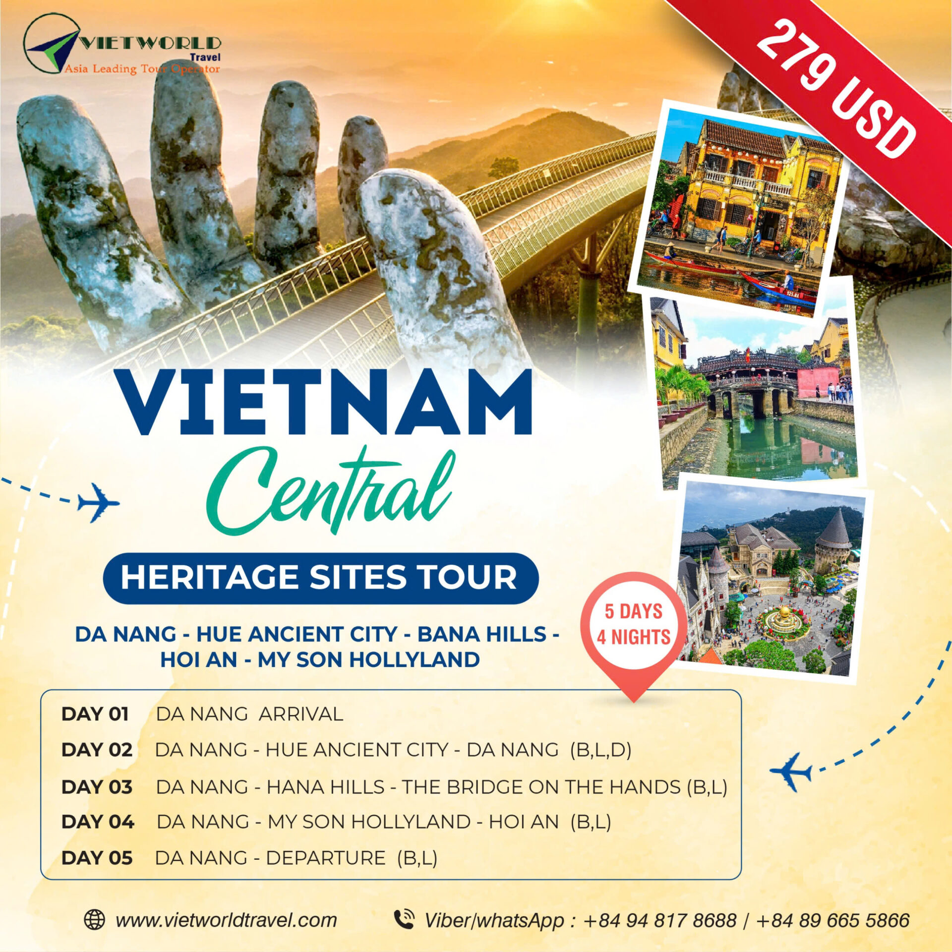 Vietnam Central Heritage Sites Tour 5D4N